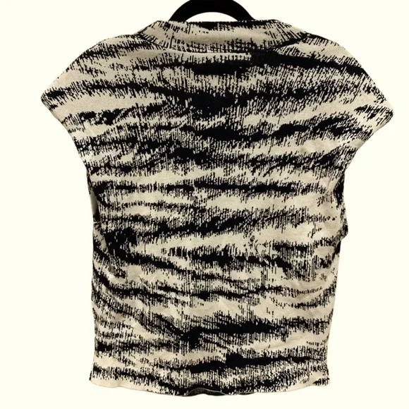 Express Women's Top, Size XL, Cap Sleeves, Beige/Black 100% cotton - Picture 2 of 3